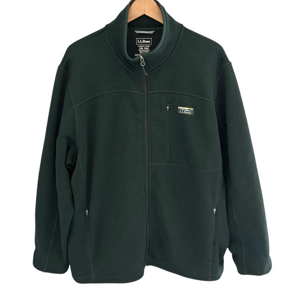 L.L. Bean Dark Green Full Zip Sweater Fleece Jacket Size XXL - Picture 1 of 9